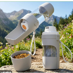 Adventure-Ready Portable Pet Bottle: Hydrate & Feed On-The-Go!